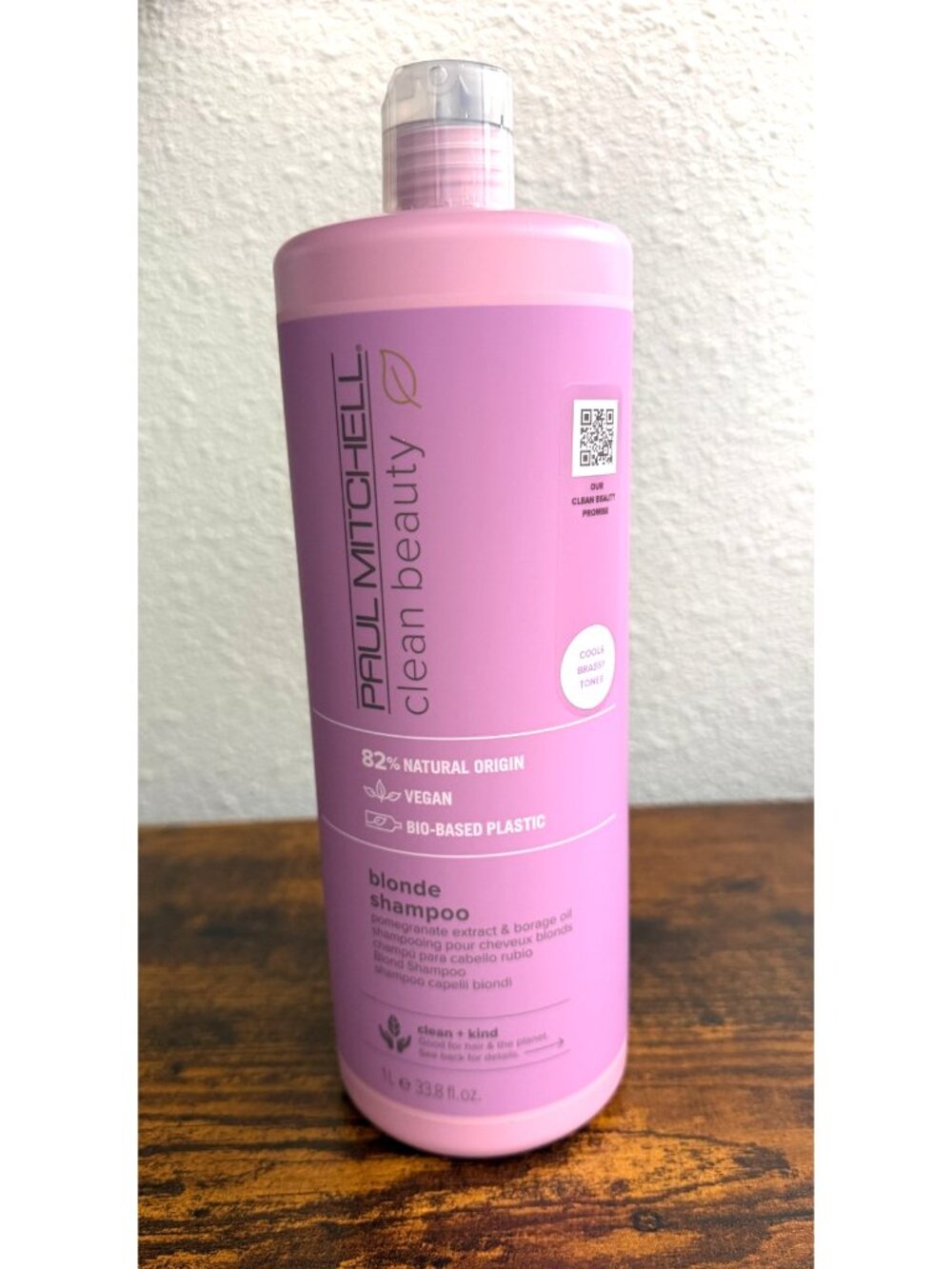PAUL MITCHELL Clean Beauty 82% Natural Blonde Shampoo Clean Vegan 33.8 fl oz New